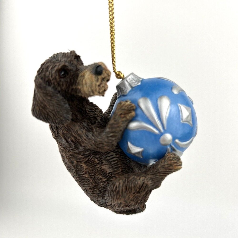 Danbury Mint Delightful Dachshunds Christmas Ornament HAVING A BALL